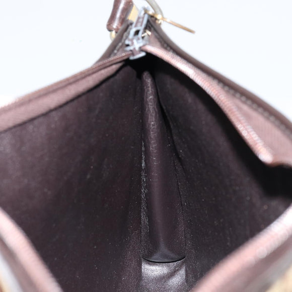 Christian Dior Trotter Canvas Shoulder Bag Beige Gold Auth 148173