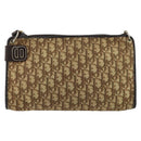 Christian Dior Trotter Canvas Shoulder Bag Beige Gold Auth 148173-13