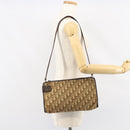 Christian Dior Trotter Canvas Shoulder Bag Beige Gold Auth 148173-20