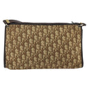 Christian Dior Trotter Canvas Shoulder Bag Beige Gold Auth 148173-2