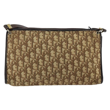 Christian Dior Trotter Canvas Shoulder Bag Beige Gold Auth 148173 - 0