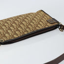 Christian Dior Trotter Canvas Shoulder Bag Beige Gold Auth 148173-6