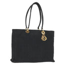 Christian Dior Canage Tote Bag Nylon Black Gold Auth 148174-1