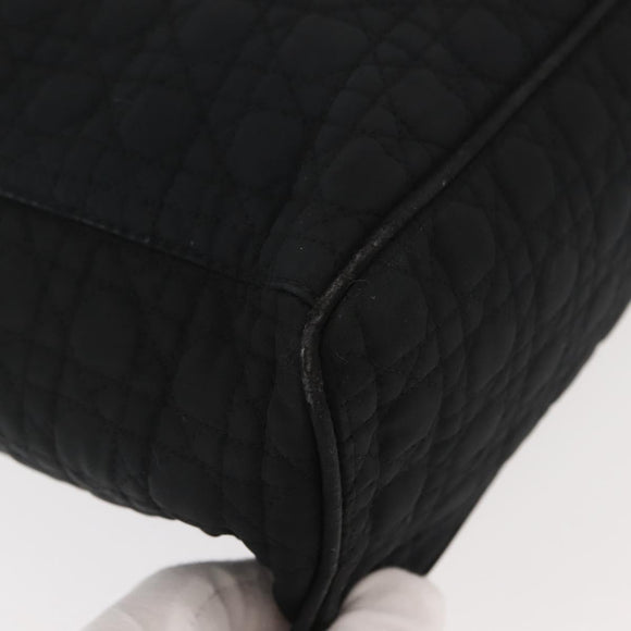 Christian Dior Canage Tote Bag Nylon Black Gold Auth 148174