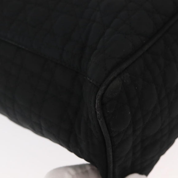 Christian Dior Canage Tote Bag Nylon Black Gold Auth 148174