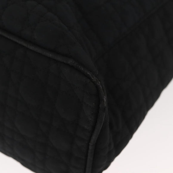 Christian Dior Canage Tote Bag Nylon Black Gold Auth 148174