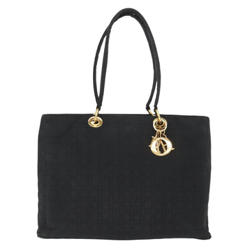 Christian Dior Canage Tote Bag Nylon Black Gold Auth 148174 - 0