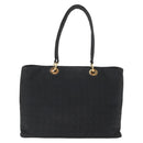 Christian Dior Canage Tote Bag Nylon Black Gold Auth 148174-3
