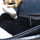 Salvatore Ferragamo Gancini Shoulder Bag Leather Navy Gold Auth 148175-12