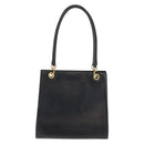 Salvatore Ferragamo Gancini Shoulder Bag Leather Navy Gold Auth 148175-2