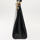 Salvatore Ferragamo Gancini Shoulder Bag Leather Navy Gold Auth 148175-3