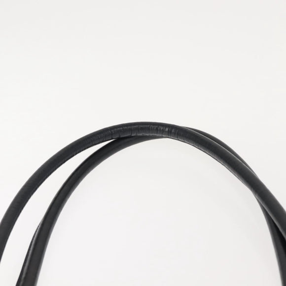 Salvatore Ferragamo Gancini Shoulder Bag Leather Navy Gold Auth 148175