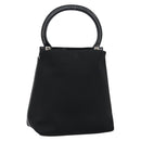 Salvatore Ferragamo Hand Bag Nylon Leather Black Silver Auth 148177-1