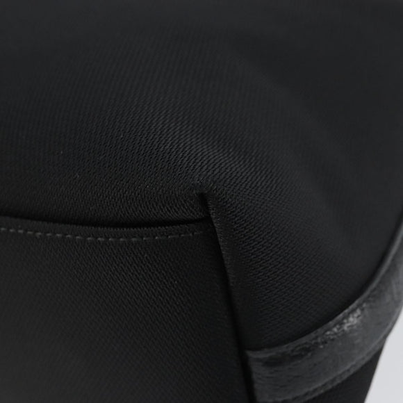 Salvatore Ferragamo Hand Bag Nylon Leather Black Silver Auth 148177