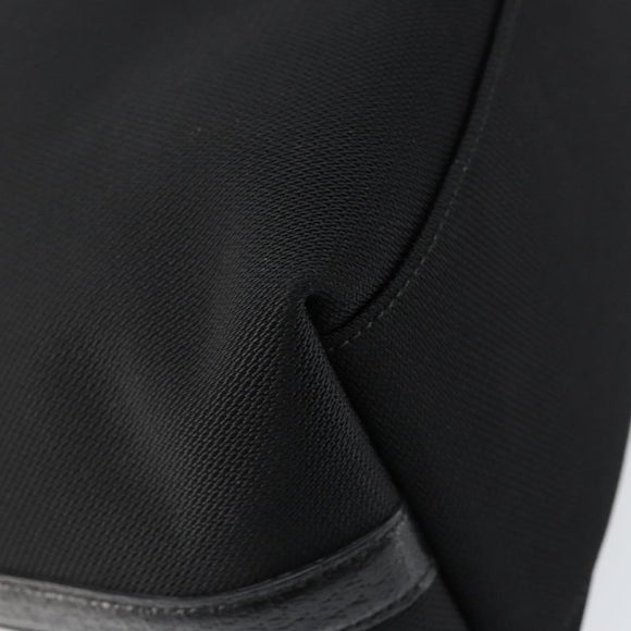 Salvatore Ferragamo Hand Bag Nylon Leather Black Silver Auth 148177