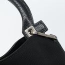 Salvatore Ferragamo Hand Bag Nylon Leather Black Silver Auth 148177-10