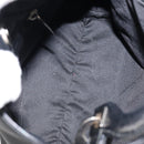 Salvatore Ferragamo Hand Bag Nylon Leather Black Silver Auth 148177-11