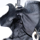 Salvatore Ferragamo Hand Bag Nylon Leather Black Silver Auth 148177-17