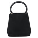 Salvatore Ferragamo Hand Bag Nylon Leather Black Silver Auth 148177-13