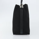 Salvatore Ferragamo Hand Bag Nylon Leather Black Silver Auth 148177-3