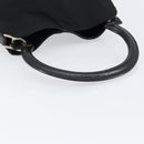 Salvatore Ferragamo Hand Bag Nylon Leather Black Silver Auth 148177-7