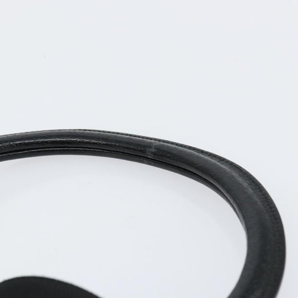 Salvatore Ferragamo Hand Bag Nylon Leather Black Silver Auth 148177