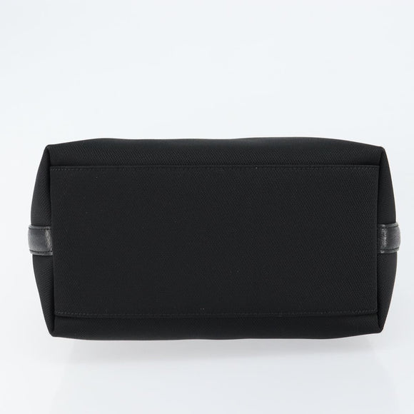 Salvatore Ferragamo Hand Bag Nylon Leather Black Silver Auth 148177