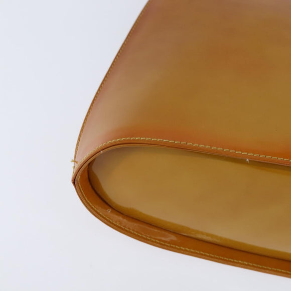 Salvatore Ferragamo Gancini Hand Bag Enamel 2way Orange Gold Auth 148178