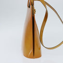 Salvatore Ferragamo Gancini Hand Bag Enamel 2way Orange Gold Auth 148178-3