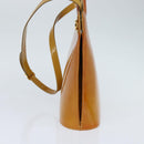 Salvatore Ferragamo Gancini Hand Bag Enamel 2way Orange Gold Auth 148178-4