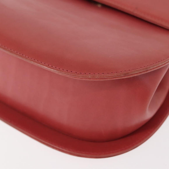 Salvatore Ferragamo Gancini Shoulder Bag Leather Pink Gold Auth 148179