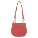 Salvatore Ferragamo Gancini Shoulder Bag Leather Pink Gold Auth 148179-2