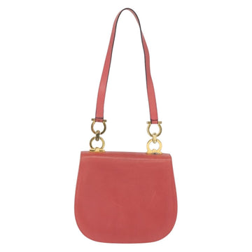 Salvatore Ferragamo Gancini Shoulder Bag Leather Pink Gold Auth 148179 - 0