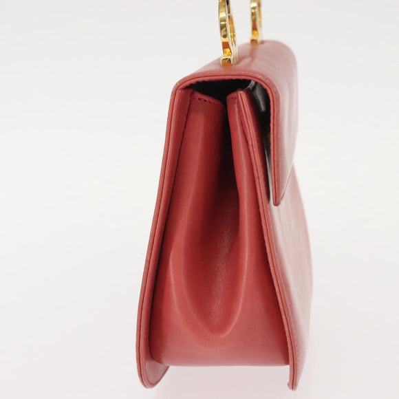 Salvatore Ferragamo Gancini Shoulder Bag Leather Pink Gold Auth 148179