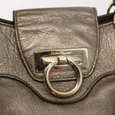 Salvatore Ferragamo Gancini Tote Bag Leather Gold Tone Auth 148181-17