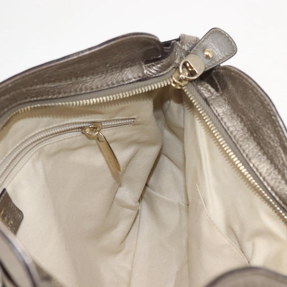 Salvatore Ferragamo Gancini Tote Bag Leather Gold Tone Auth 148181