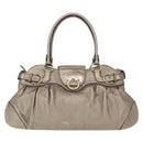 Salvatore Ferragamo Gancini Tote Bag Leather Gold Tone Auth 148181-13