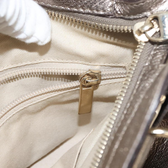 Salvatore Ferragamo Gancini Tote Bag Leather Gold Tone Auth 148181