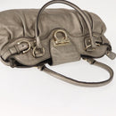 Salvatore Ferragamo Gancini Tote Bag Leather Gold Tone Auth 148181-6