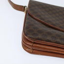 CELINE Macadam Canvas Shoulder Bag PVC Leather Brown Gold Auth 148183-8