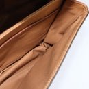 CELINE Macadam Canvas Shoulder Bag PVC Leather Brown Gold Auth 148183-23