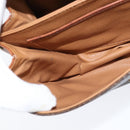 CELINE Macadam Canvas Shoulder Bag PVC Leather Brown Gold Auth 148183-24