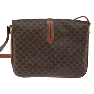 CELINE Macadam Canvas Shoulder Bag PVC Leather Brown Gold Auth 148183 - 0