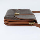 CELINE Macadam Canvas Shoulder Bag PVC Leather Brown Gold Auth 148183-4