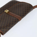 CELINE Macadam Canvas Shoulder Bag PVC Leather Brown Gold Auth 148183-6