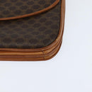 CELINE Macadam Canvas Shoulder Bag PVC Leather Brown Gold Auth 148184-11