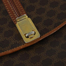 CELINE Macadam Canvas Shoulder Bag PVC Leather Brown Gold Auth 148184-14