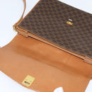 CELINE Macadam Canvas Shoulder Bag PVC Leather Brown Gold Auth 148184-15