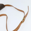 CELINE Macadam Canvas Shoulder Bag PVC Leather Brown Gold Auth 148184-7