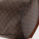 CELINE Macadam Canvas Circle Shoulder Bag PVC Leather Brown Gold Auth 148185-8